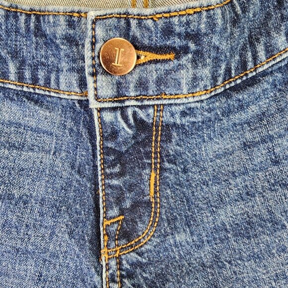 Womens MIDI Maternity Blue Jean Shorts 4” inseam Isabel Maternity Side Panel 10 - Picture 4 of 16